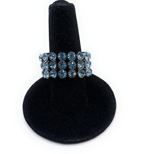Cookie Lee Blue Crystal Stretch Ring - 26230